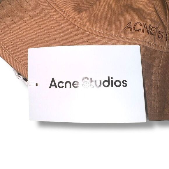NWT Acne Studios Twill Bucket Hat in Tan Sz L/XL - Picture 2 of 5